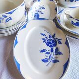 Table service Digoin Sarreguemines - blue and white