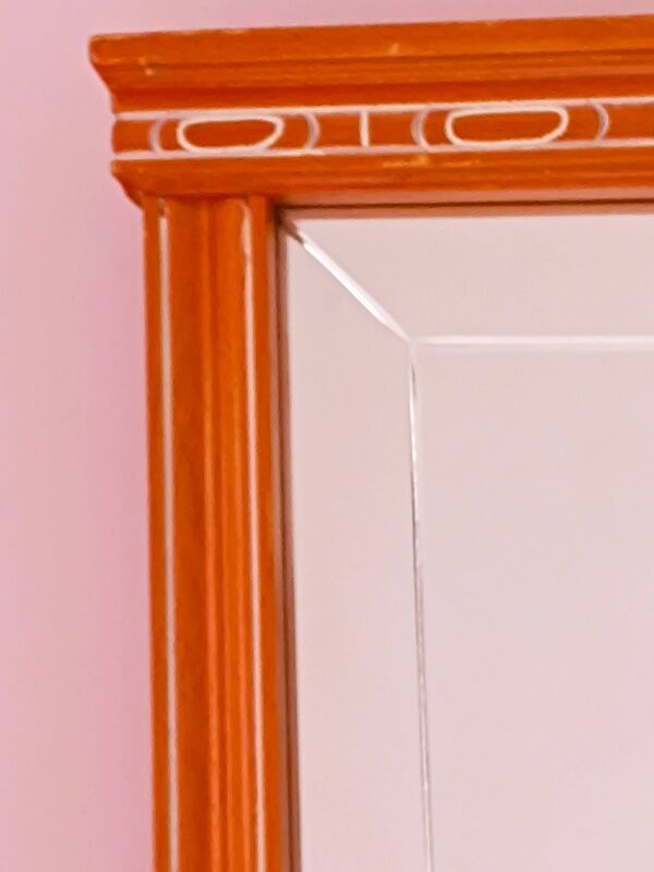 Miroir mural glace biseautée cadre en bois massif