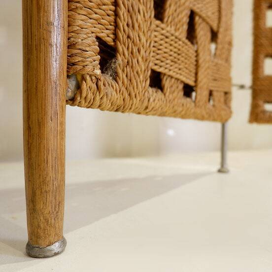 Rope and wood folding screen room divider | Selency