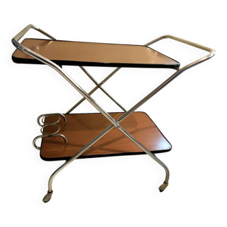Vintage folding serving cart on wheels