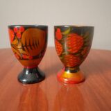 hand-painted wooden egg cups artisanal manufacturing folklore Russian crafts