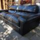 Black Leather Sofa by Tito Agnoli for Poltrona Frau, Italy, 1980s