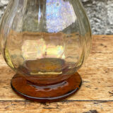 2 carafes cap and vintage amber base