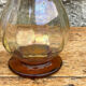 2 carafes cap and vintage amber base