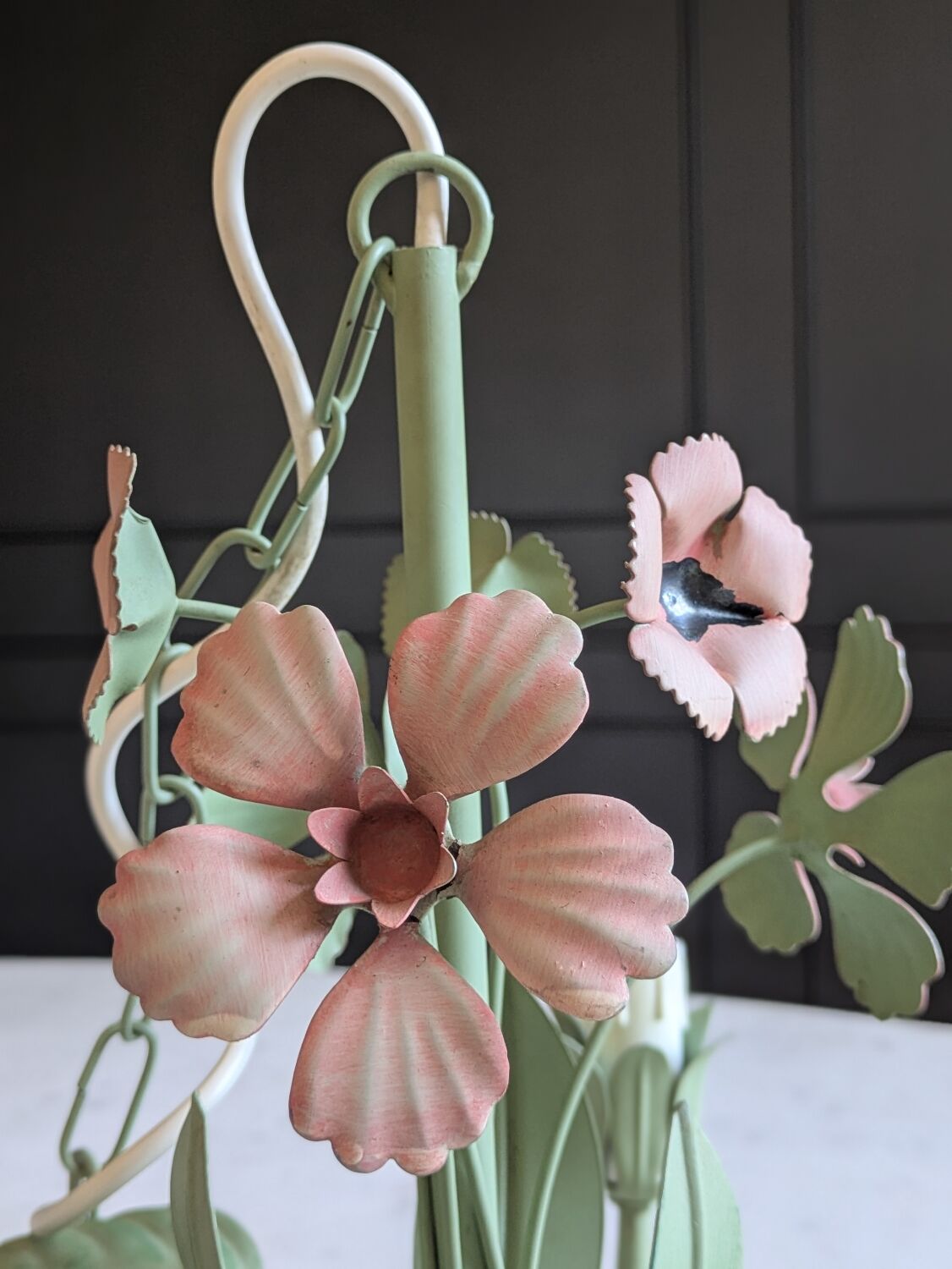 Ancien lustre fleuri italien