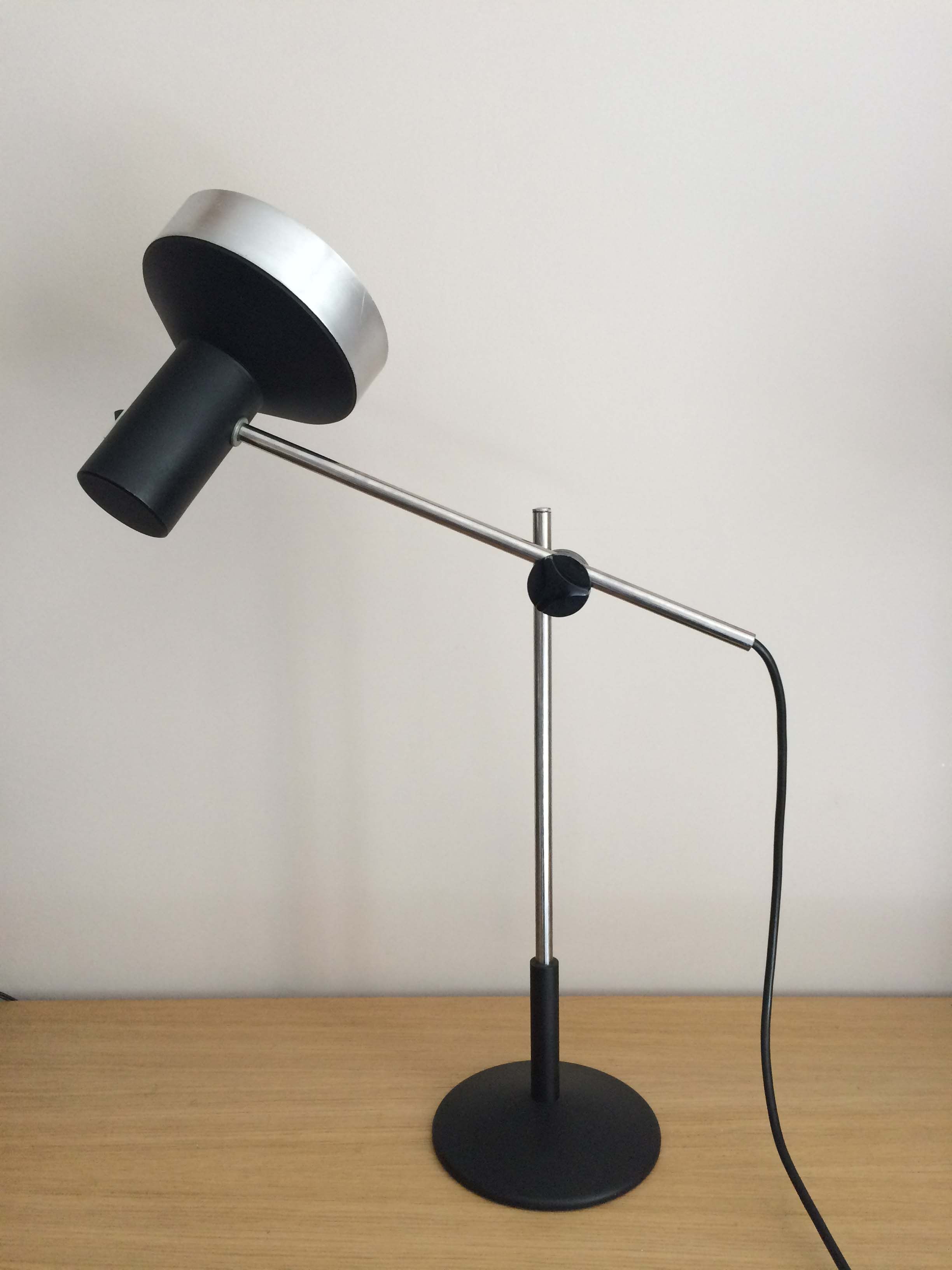 Jumo cast iron and Chrome 1960 desk lamp