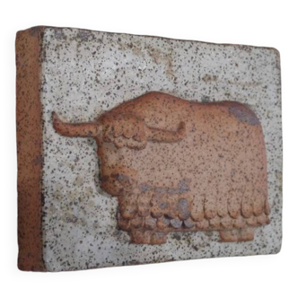 Stylized ceramic bull by Rolf Palm