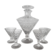 Port carafe in bohemian cut crystal and its 4 Glasses