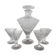 Port carafe in bohemian cut crystal and its 4 Glasses