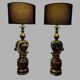 Ensemble de régence hollywoodienne grote tafellampen, design Paardenhoofd, Deknudt