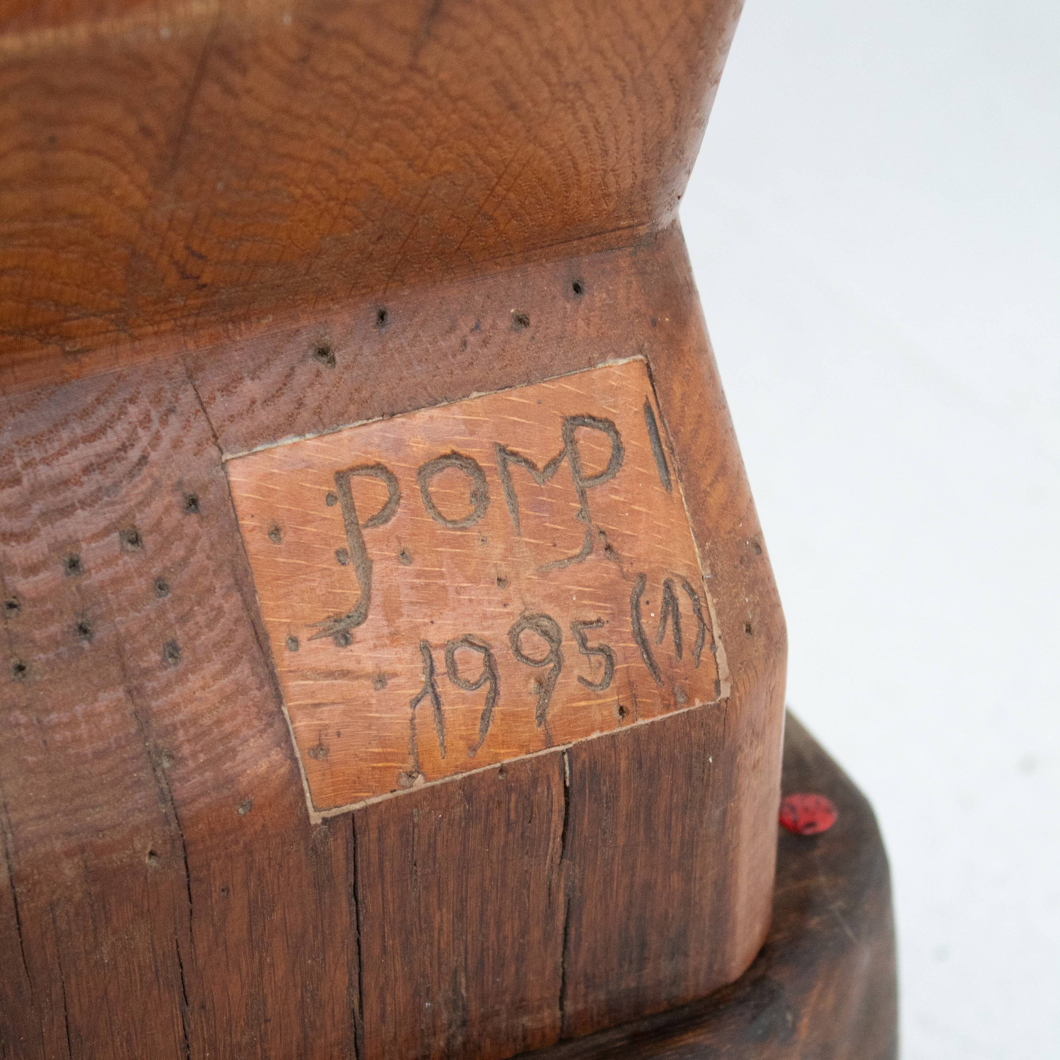 Set of 3 wooden sculptures by Luciano Bertolotto (Pompi)