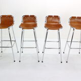 Set of 4 leather barstools