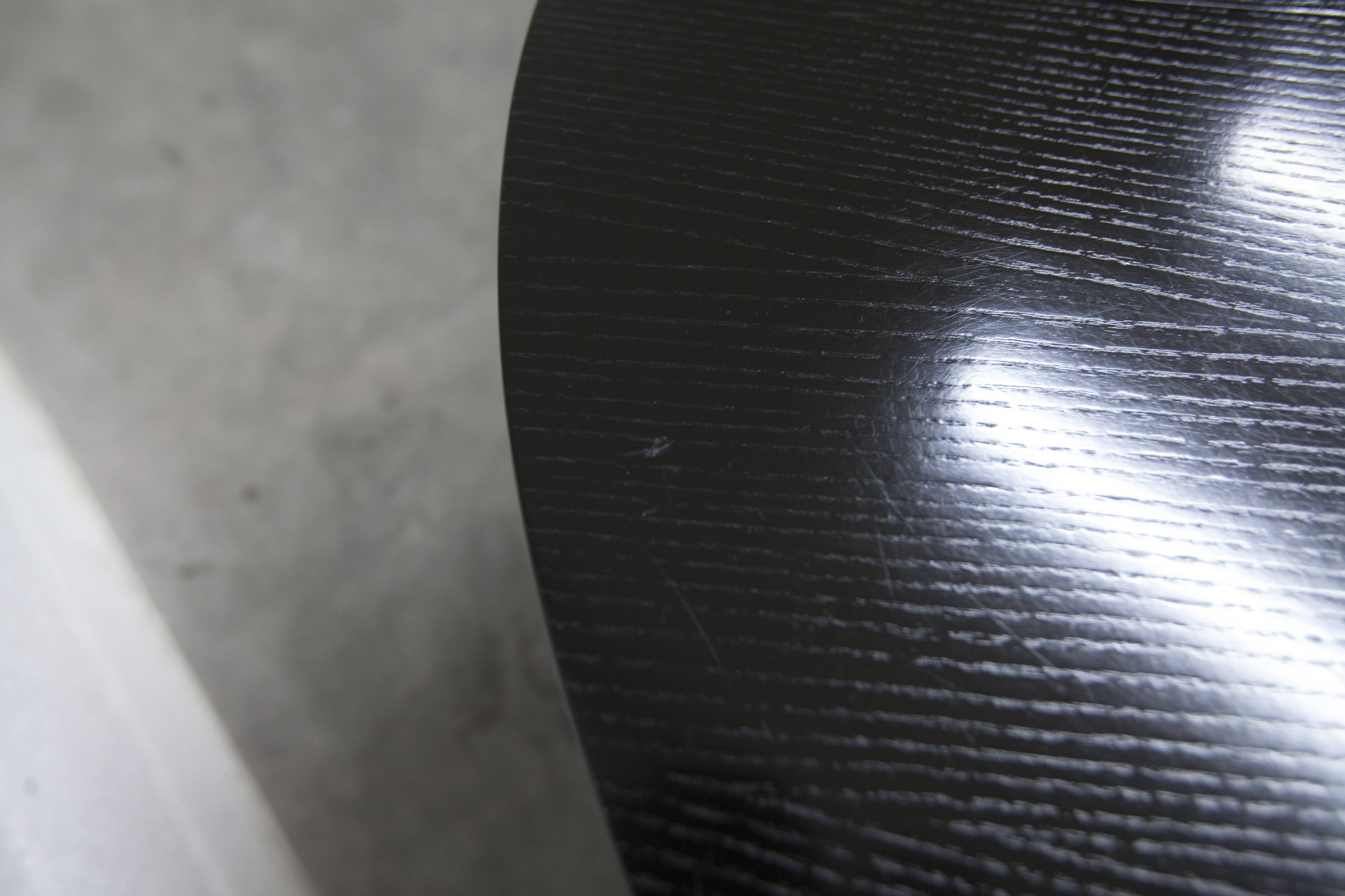 Round table rises and lowers Osvaldo Borsani black and chrome with extension
