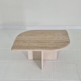 Travertine Coffee or Side Table in Teardrop Shape, Italy 1980s