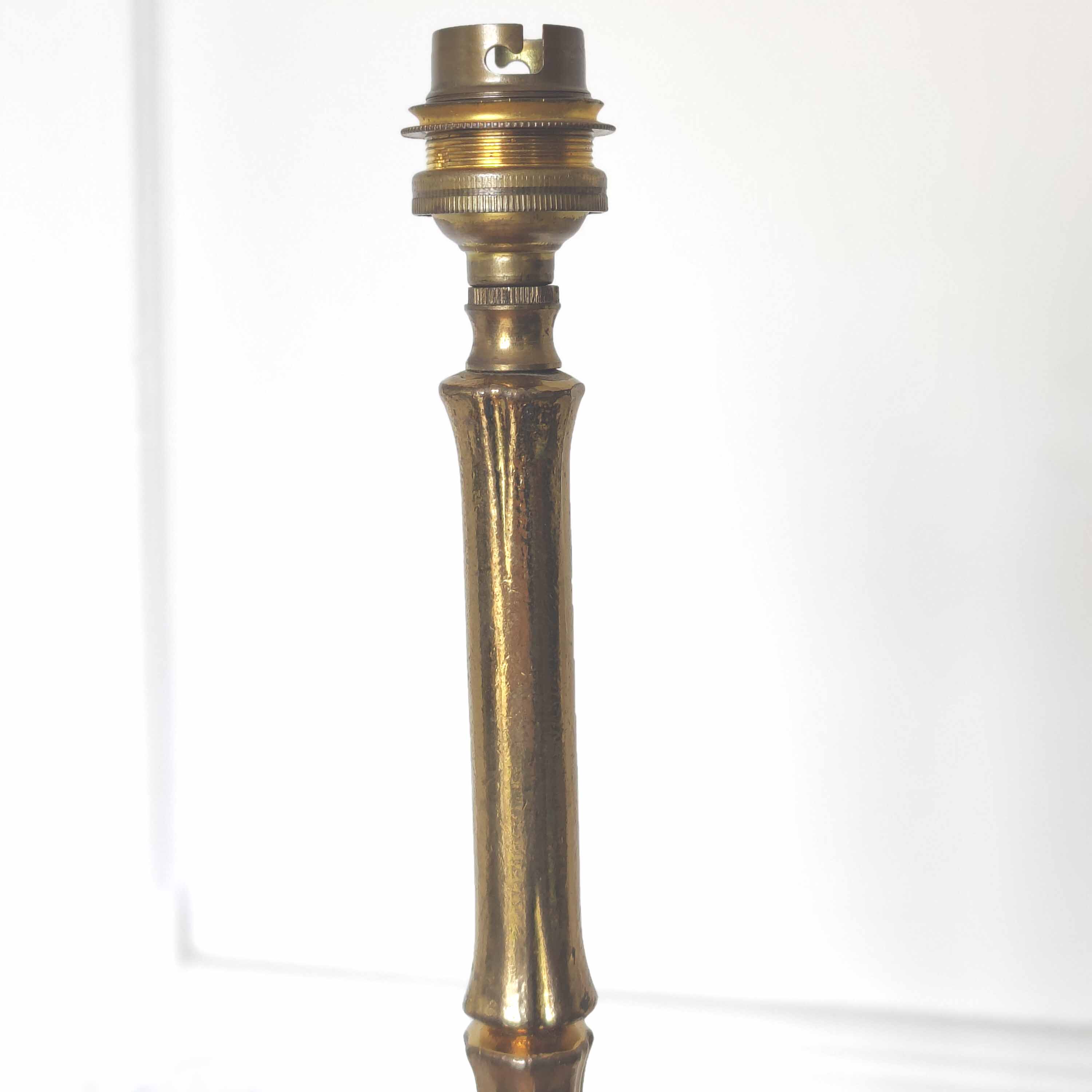 Vintage tripod brass floor lamp bamboo decoration