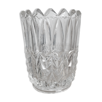 Vase en verre moulé/ ciselé