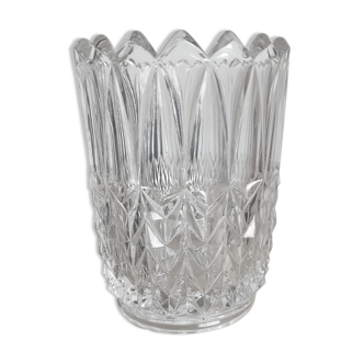 Vase en verre moulé/ ciselé