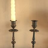 Pair of decorated candlesticks