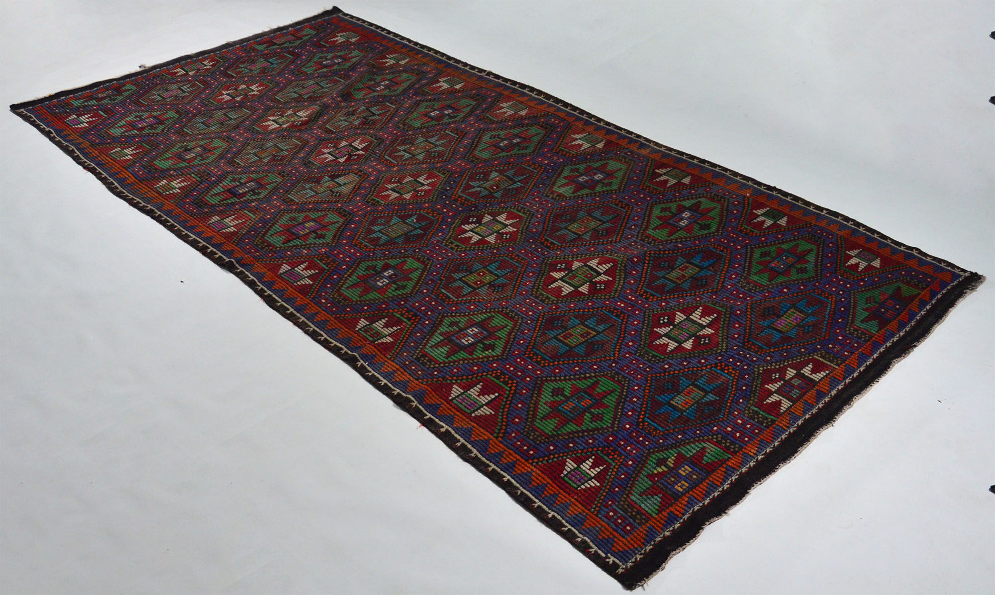 Anatolian handmade kilim rug 335 cm x 171 cm