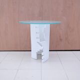 Eglantine Moreau ceramic and glass side table, France 1980