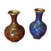 2 vases à décor floral