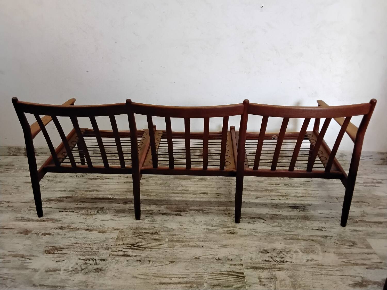 Vintage Scandinavian bench and armchairs for Glostrup 1960