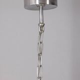Vintage 70s chandelier in chromed metal design sciolari