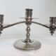 Candle holders or candlesticks made of silver metal