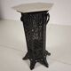 Orientalist Cast Iron side table with Marble Top, late 19th Century