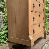 High empire chest of drawers in solid raw oak
