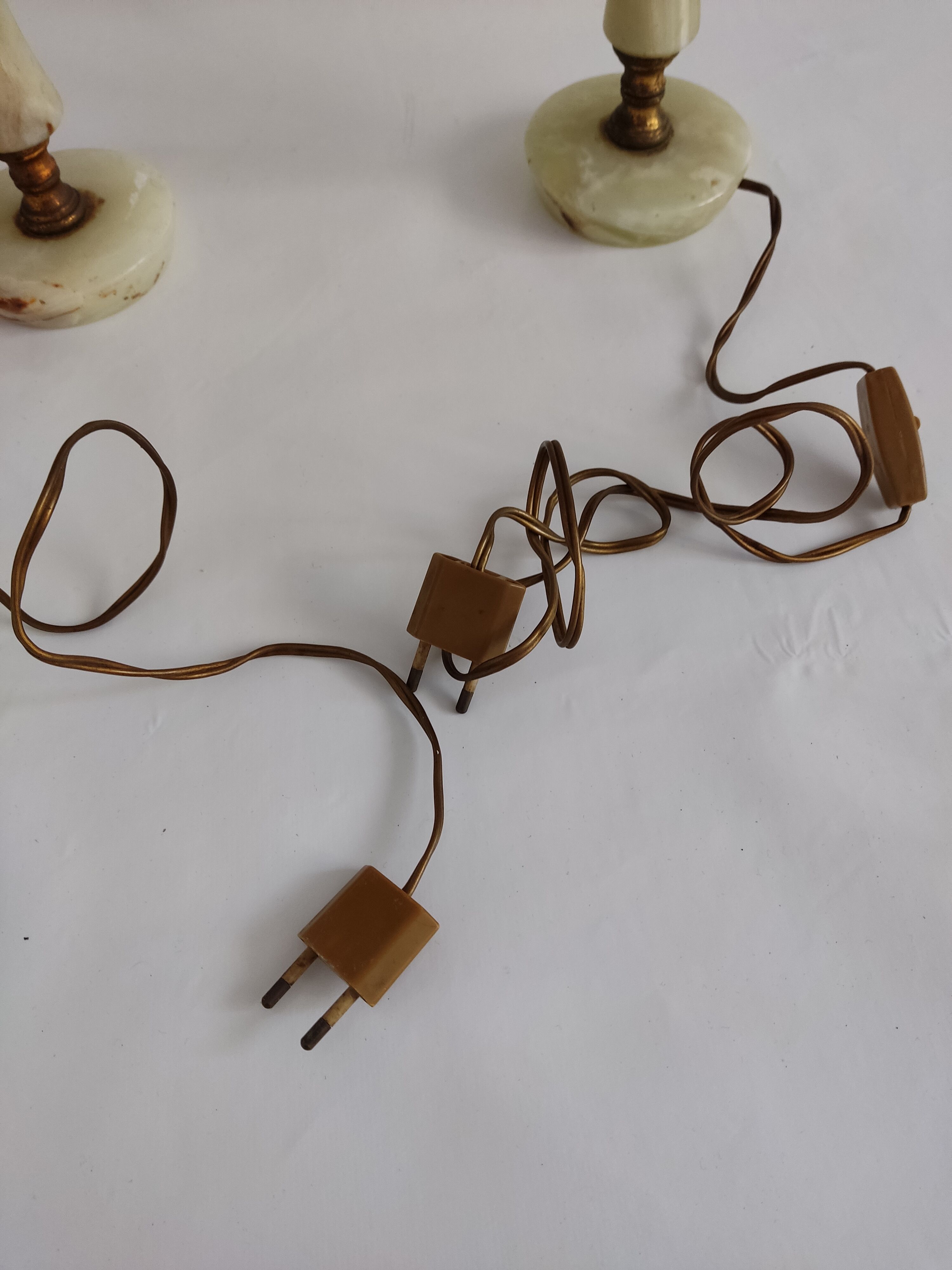 Pair of marble lamps