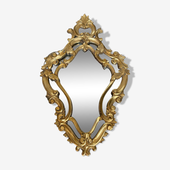 Miroir de style louis XV en bois doré
