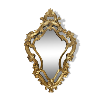 Miroir de style louis XV en bois doré