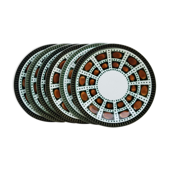 Set of 6 Boch Belgium dessert plates