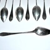 Set of 12 spoons in 800 Solid Silver Goldsmith Buttner Alsace 19th century 120gr