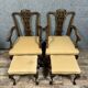 Pair of English armchairs with mahogany footrests circa 1850