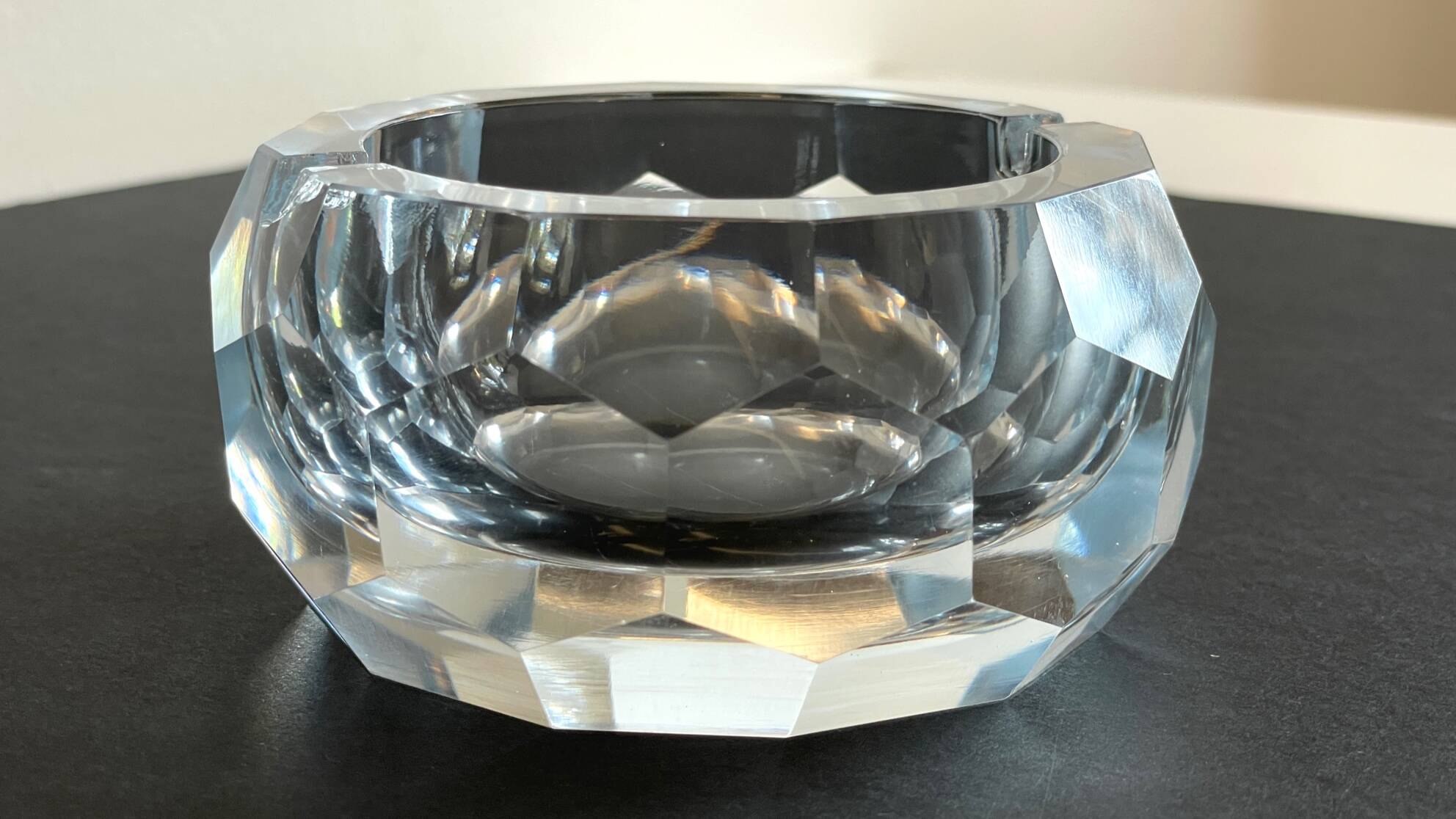 Vintage Multifaceted Crystal Ashtray