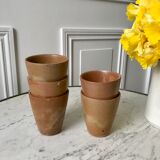 Set of 5 glasses / coffee cups in stoneware handmade 70s