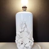 Shell lamp base, Italian ceramic