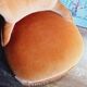 Fauteuil crapaud velour et franges orange