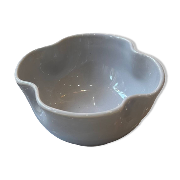 Bol céramique émaillée artisanal fleur trèfle pop gris bleu