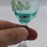 Magnifique service a liqueur en vere bleu emaille legras george sand art no