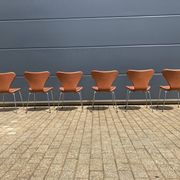 Fritz Hansen series 7 Vlinderstoelen in Cognac leather NIEUW!!