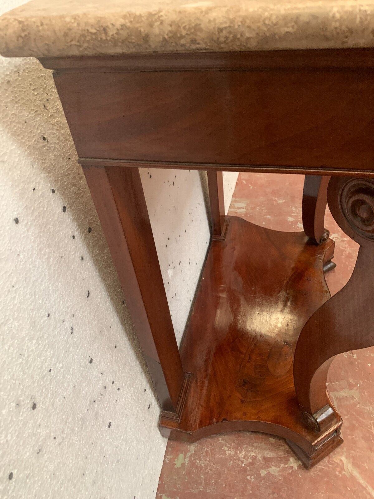 Louis Philippe console in mahogany and veneer XIX century