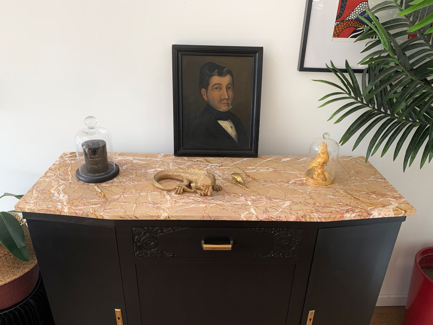 Black art deco cabinet