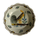 Assiette de Nevers en faïence fin XVIIIe siècle décor de coq sur barrière