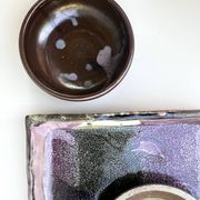 Ramequin / vide poche d'atelier en gres émaillé et signé