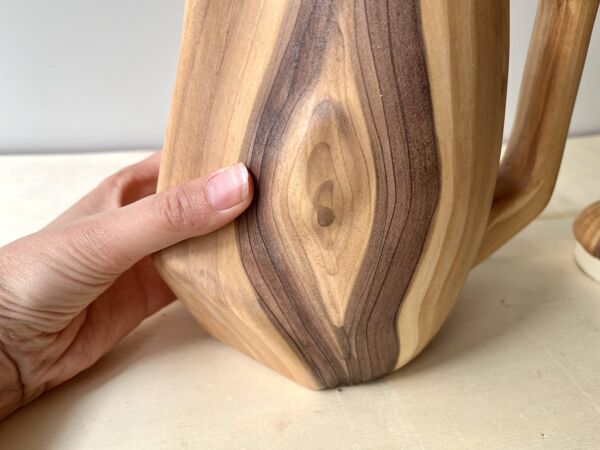 Cafetière + sucrier faux bois Grandjean Jourdan Vallauris vintage