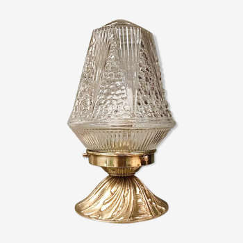 Lampe à poser verre et laiton