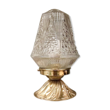 Glass and brass lamp